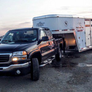 truck and trailer at beach