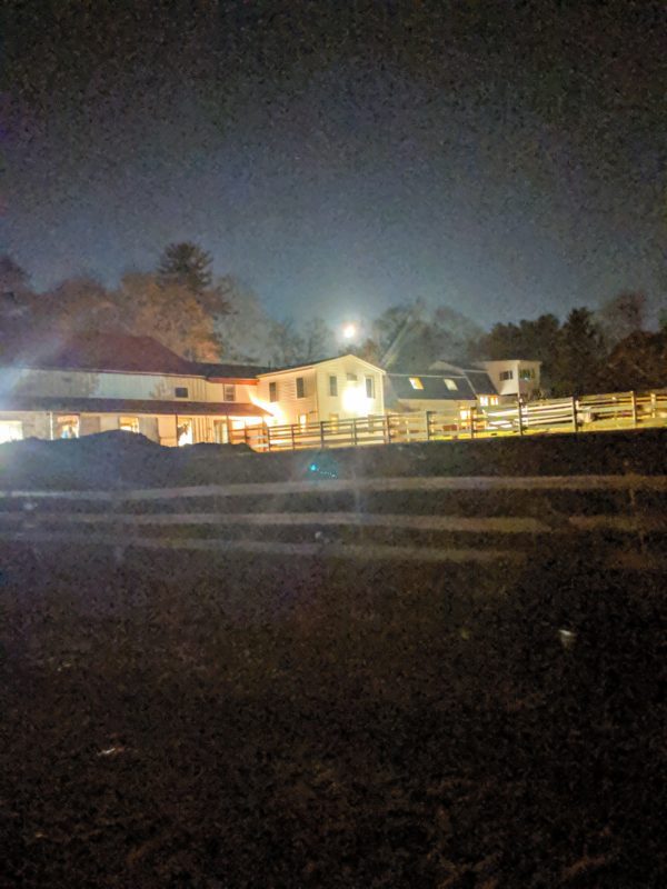 North Road Farm at night