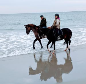 Jackie & student, Crane Beach, MA