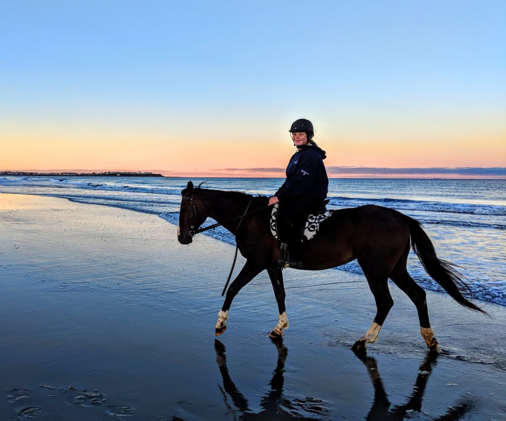 Jackie & student, Hampton Beach, NH