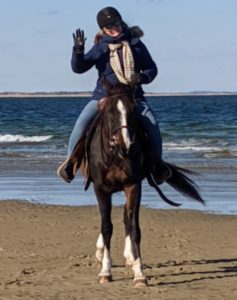 Jackie & Rider wave Crane Beach